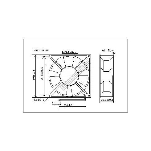 FD8025 12V Ventilátor 80x80x25