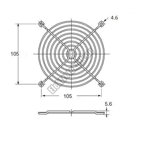 FG-120 Ventilátor védőrács 120x120 mm