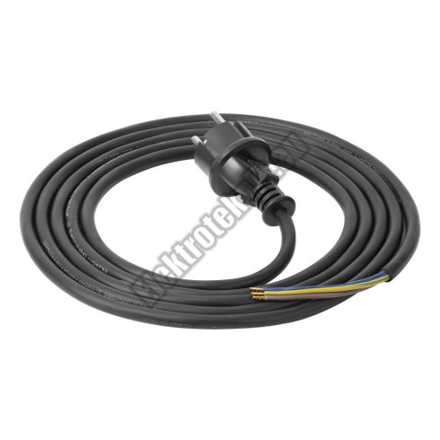 GT31530 Szerelhető flexo gumikábel dugvillával 3x1,5 mm²/3m
