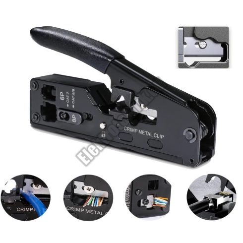 HT-002TB Krimpelő fogó RJ45, RJ12,RJ11, csatlakozókhoz