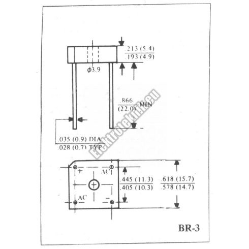 KBPC606 Graetz dióda 6A/600V