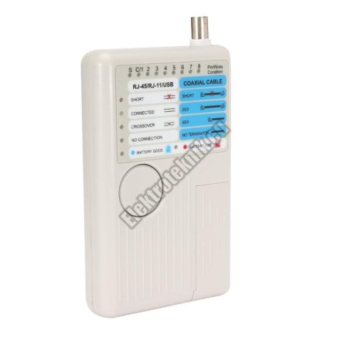 WH3468 Kábeltesztelő műszer RJ45, RJ12, RJ11, USB, BNC